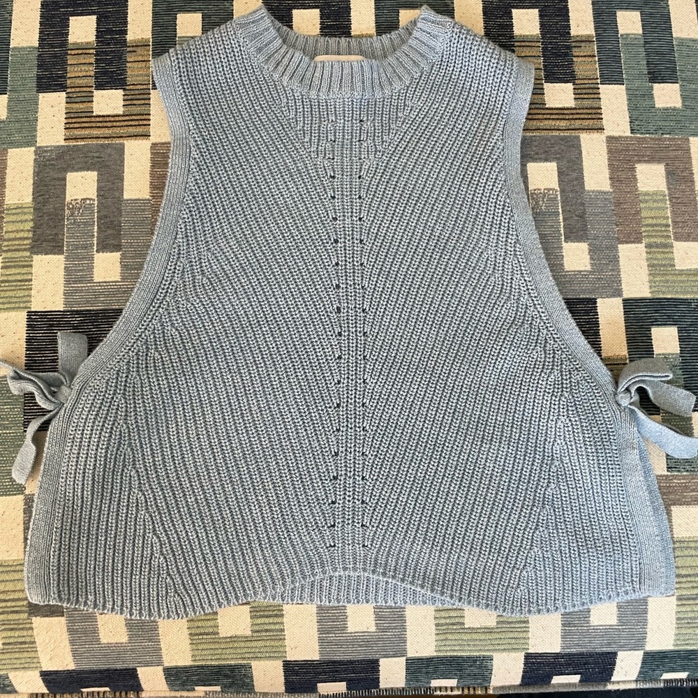 Autumn Cashmere Cotton Kids Blue sleeveless girls top in size 12